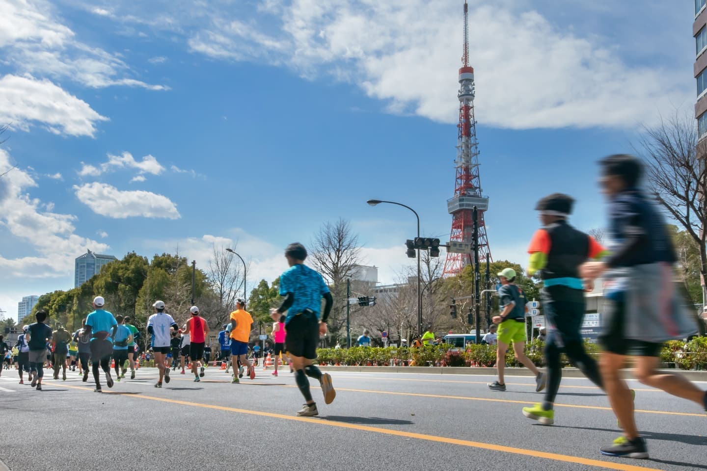 東京タワー周辺を走る人達